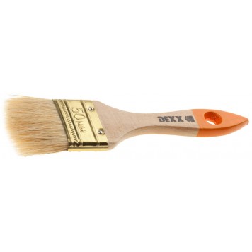 0100-050_z02 | Кисть флейцевая, деревянная ручка, натуральная щетина, индивидуальная упаковка, 50мм, DEXX-0