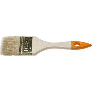 0100-063_z02 | Кисть флейцевая, деревянная ручка, натуральная щетина, индивидуальная упаковка, 63мм, DEXX-0
