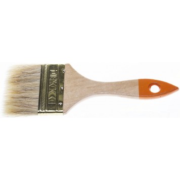 0100-075_z02 | Кисть флейцевая, деревянная ручка, натуральная щетина, индивидуальная упаковка, 75мм, DEXX-0