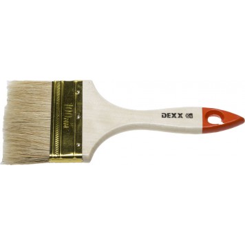 0100-100_z02 | Кисть флейцевая, деревянная ручка, натуральная щетина, индивидуальная упаковка, 100мм, DEXX-0