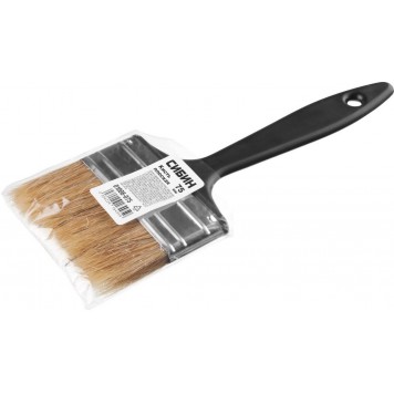 01008-075 | Кисть плоская, пластиковая ручка, светлая смешанная щетина, 75мм, СИБИН-2