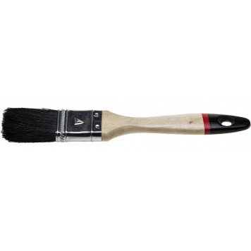 01022-020 | Кисть плоская, чёрная натуральная щетина, деревянная ручка, 20мм, STAYER UNIVERSAL-EURO-0