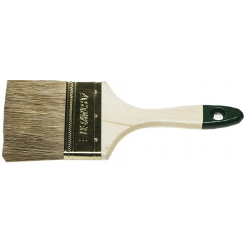 01031-100 | Кисть плоская, смешанная (натуральная и искусственная) щетина, деревянная ручка, 100мм, STAYER LASUR-STANDARD-0