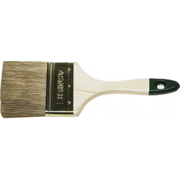 01031-63 | Кисть плоская, смешанная (натуральная и искусственная) щетина, деревянная ручка, 63мм, STAYER LASUR-STANDARD-0