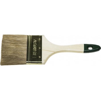 01031-75 | Кисть плоская, смешанная (натуральная и искусственная) щетина, деревянная ручка, 75мм, STAYER LASUR-STANDARD-0