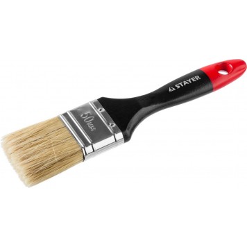 0104-050 | Кисть плоская, светлая натуральная щетина, деревянная ручка, 50мм, STAYER UNIVERSAL-PROFI-0