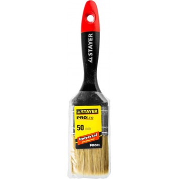 0104-050 | Кисть плоская, светлая натуральная щетина, деревянная ручка, 50мм, STAYER UNIVERSAL-PROFI-1