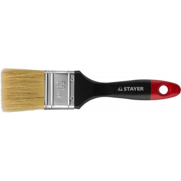 0104-050 | Кисть плоская, светлая натуральная щетина, деревянная ручка, 50мм, STAYER UNIVERSAL-PROFI-2