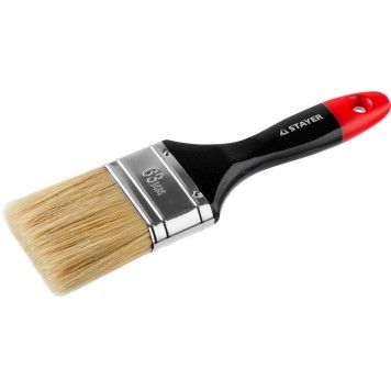 0104-063 | Кисть плоская, светлая натуральная щетина, деревянная ручка, 63мм, STAYER UNIVERSAL-PROFI-0