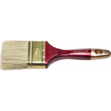 0104-075 | Кисть плоская, светлая натуральная щетина, деревянная ручка, 75мм, STAYER UNIVERSAL-PROFI-0