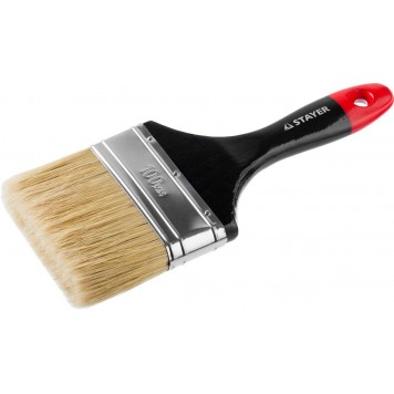 0104-100 | Кисть плоская, светлая натуральная щетина, деревянная ручка, 100мм, STAYER UNIVERSAL-PROFI-0