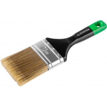 0106-075 | Кисть плоская, искусственная щетина, деревянная ручка, 75мм, STAYER KANEKARON-EURO-0