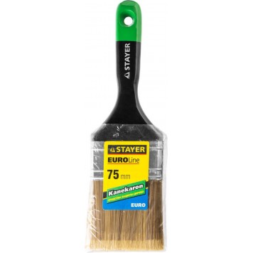 0106-075 | Кисть плоская, искусственная щетина, деревянная ручка, 75мм, STAYER KANEKARON-EURO-1