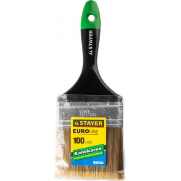 0106-100 | Кисть плоская, искусственная щетина, деревянная ручка, 100мм, STAYER KANEKARON-EURO-1