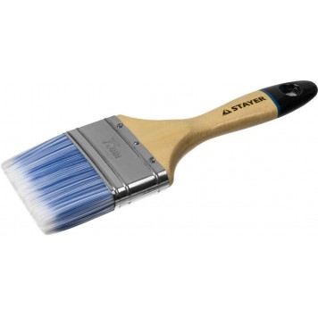 01062-075 | Кисть плоская для воднодисперсионных и акриловых ЛКМ, искусств щетина, деревян ручка, 3"/75мм, STAYER AQUA, EURO-0