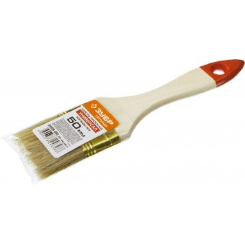 01099-050_z01 | Кисть плоская светлая щетина, деревянная ручка, 50мм, ЗУБР УНИВЕРСАЛ-ОПТИМА-4