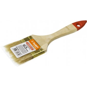 01099-063_z01 | Кисть плоская светлая щетина, деревянная ручка, 63мм, ЗУБР УНИВЕРСАЛ-ОПТИМА-4