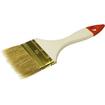 01099-075_z01 | Кисть плоская светлая щетина, деревянная ручка, 75мм, ЗУБР УНИВЕРСАЛ-ОПТИМА-0