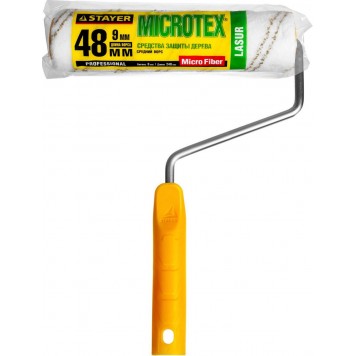 0341-24 | Валик МИКРОВОЛОКНО малярный в сборе, ворс 9 мм, бюгель 8 мм, 48x240мм, STAYER PROFI-1