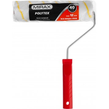 03716-24 | Валик малярный 240 мм, d=40 мм, ворс 12 мм, ручка d=6 мм, MIRAX POLYTEX-3