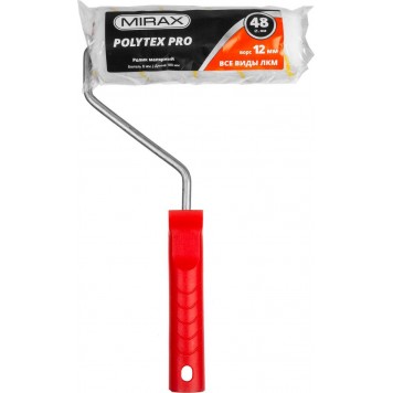 03816-18 | Валик малярный 180 мм, d=48 мм, ворс 12 мм, ручка d=8 мм, MIRAX POLYTEX PRO-3