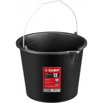06093-12_z02 | 12л, ведро строительное пластмассовое, высокопрочное, с носиком, ЗУБР-0