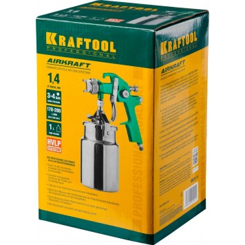 06520-1.4 | Краскопульт пневматический HVLP, с нижним бачком, 1,4мм, KRAFTOOL AIRKRAFT-3