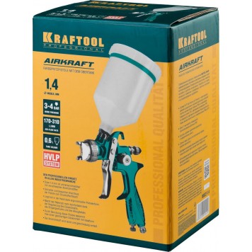 06522-1.4 | Краскопульт пневматический HVLP, c верхним бачком, 1,4мм, KRAFTOOL AIRKRAFT-3