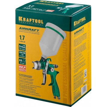 06522-1.7 | Краскопульт пневматический HVLP, с верхним бачком, 1,7мм, KRAFTOOL AIRKRAFT-3