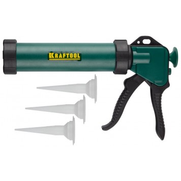 06677_z01 | Универсальный закрытый пистолет для герметика, 3 сменных сопла., KRAFTOOL PROFESSIONAL-0