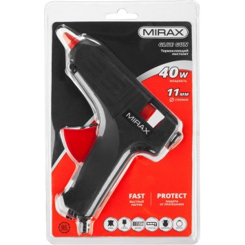 06803 | Пистолет клеевой (термоклеящий) электрический, 40Вт/220В, 11мм, MIRAX-1