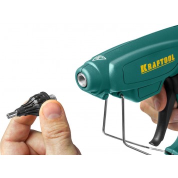 06843-220-12 | Пистолет клеевой (термоклеящий), эл, двухкомп корпус, рабоч темп 193град, выход клея 1,2кг/час, d=12мм, 220Вт, KRAFTOOL PRO-6