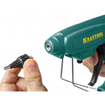 06843-300-12 | Пистолет клеевой (термоклеящий), электр, двухкомп корпус, регулятор темп, выход клея 1,5 кг/час, d=12мм, 300Вт, KRAFTOOL PRO-7
