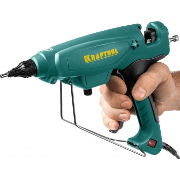 06843-300-12 | Пистолет клеевой (термоклеящий), электр, двухкомп корпус, регулятор темп, выход клея 1,5 кг/час, d=12мм, 300Вт, KRAFTOOL PRO-9