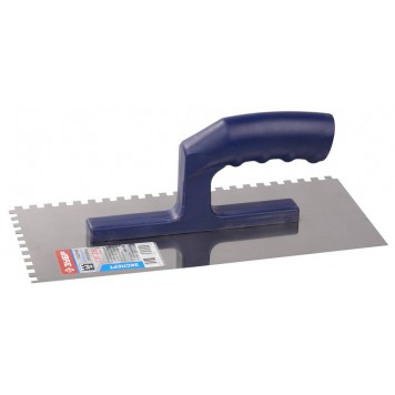 0804-06 | 130х280 мм, 6х6 мм, гладилка штукатурная зубчатая нержавеющая с пластиковой ручкой, ЗУБР ПРОФЕССИОНАЛ-0