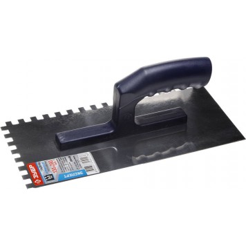 0804-08 | 130х280 мм, 8х8 мм, гладилка штукатурная зубчатая нержавеющая с пластиковой ручкой, ЗУБР ПРОФЕССИОНАЛ-0