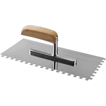 0806-08_z01 | 130х280 мм, 8х8 мм, гладилка штукатурная зубчатая нержавеющая с деревянной буковой ручкой, ЗУБР ЭКСПЕРТ-0