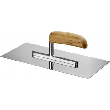 0806_z01 | 130х280 мм гладилка штукатурная нержавеющая с деревянной буковой ручкой, ЗУБР ЭКСПЕРТ-0