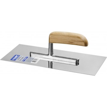 0806_z01 | 130х280 мм гладилка штукатурная нержавеющая с деревянной буковой ручкой, ЗУБР ЭКСПЕРТ-1