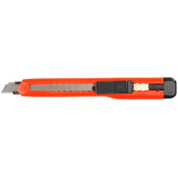 0903 | Нож с выдвижным сегмент. лезвием, пластмас., упроч., 9мм, STAYER MASTER-1