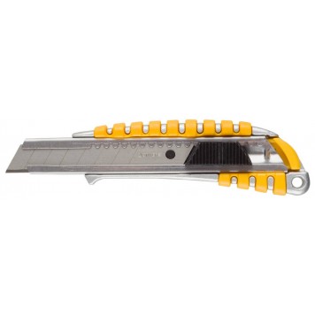 09143 | Нож металлический обрезиненный корпус, автостоп, 18мм, STAYER MASTER-0