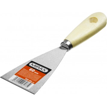 1000-060_z01 | Шпатель стальной 60 мм, деревянная ручка, MIRAX-1
