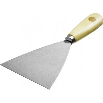 1000-100_z01 | Шпатель стальной 100 мм, деревянная ручка, MIRAX-0