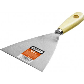 1000-120_z01 | Шпатель стальной 120 мм, деревянная ручка, MIRAX-1