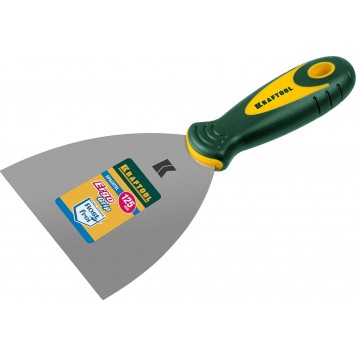 10035-125 | Шпательная лопатка с 2-компонент ручк, профилиров нержав полотно, 125мм, KRAFTOOL-1