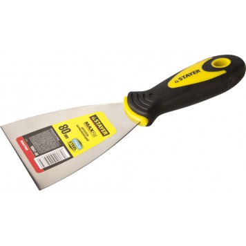 10041-08 | Шпатель нержавеющее профилированное полотно, 2к ручка, 80мм, STAYER MASTER-1