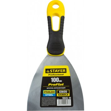 10045-10 | Шпатель нержавеющее профилированное полотно, 2к ручка, 100 мм, STAYER PROFESSIONAL-1
