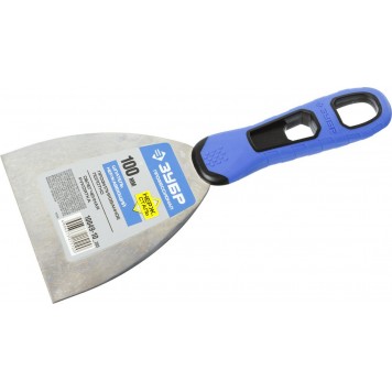 10049-10_z03 | Шпатель профилированное нержавеющее полотно, 2к ручка, 100мм, ЗУБР ПРОФЕССИОНАЛ-1