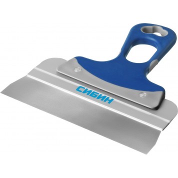 10085-20 | Шпатель ФАСАДНЫЙ нержавеющий, алюминиевая направляющая, 2к ручка, 200мм, СИБИН-0