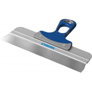 10085-30 | Шпатель ФАСАДНЫЙ нержавеющий, алюминиевая направляющая, 2к ручка, 300мм, СИБИН-0